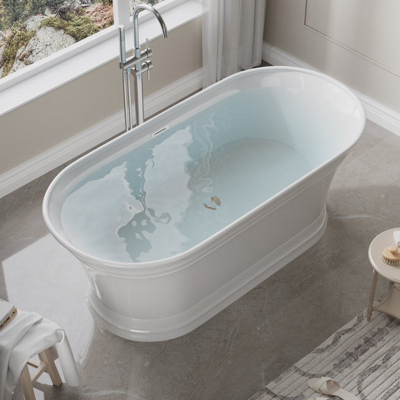 67'' x 31'' Freestanding Acrylic Bathtub,White