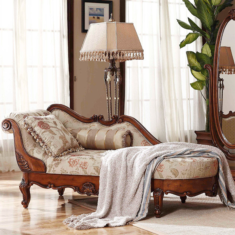 Fauteuil impérial en bois massif de style brun 74,8 po