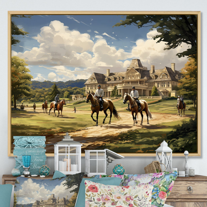 Art mural sur toile Country Club, H 16 po x l 32 po x P 1 po, Cadre naturel flottant