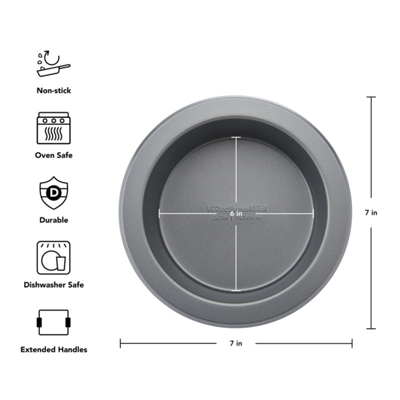 Kitchenaid Round Cake Pan, 8 Inch, 2" H x 7.7" W x 7.7" D