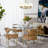 Modern 43" Round Dining Table ,Glass Kitchen Dining Room Table With Metal Cross Legs