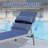 Patio Chaise Lounge Set Of 3, Aluminum Pool Lounge Chairs With Side Table, Outdoor Adjustable Recliner All Weather For Poolside, Beach, Yard, Balcony (Navy Blue)-1414596835