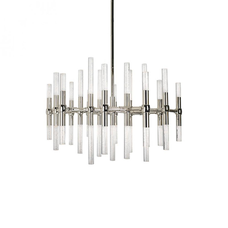 Turin 12 - Light LED Chandelier, Nickel, 18.5" H x 27" W x 27" D
