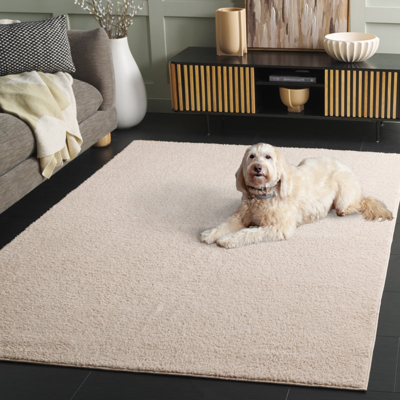 Boucle 100 Performance Machine Washable Solid Color Rug, Rectangle 5' x 7'