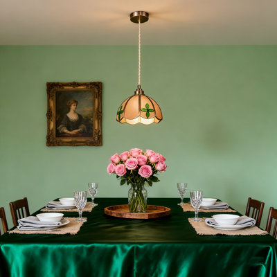 Luminaire suspendu style dôme en verre Singel Head Tiffany, ampoules incluses