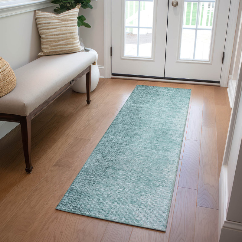 Tapis intérieur / extérieur en polyester tissé à la machine Malchow, Tapis de couloir 2 pi 3 po x 7 pi 6 po