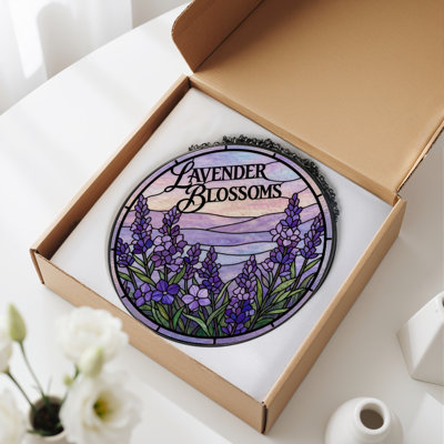Panneau de vitrail 12 "H Lavender Blossoms