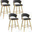 De 2 tabourets de comptoir modernes de 25,2 po, velours orné, siège ergonomique pour îlot de cuisine et bar, tabouret en velours de métal noir d'une largeur de 16,98 po, conception avec accents 2,