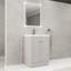 Meuble-lavabo autoportant 24 po avec lavabo en résine et 2 portes d'armoire à fermeture en douceur (emballage KD)-126528375