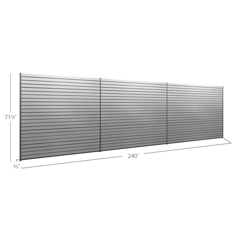 Silver 120 Sq. Ft. PVC Slatwall with 40-Piece Accessory Kit