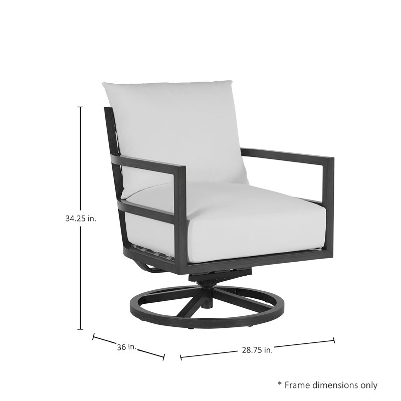 Outdoor Swivel Armchair, Welt, Standard Plus, Cabana Stripe Midnight