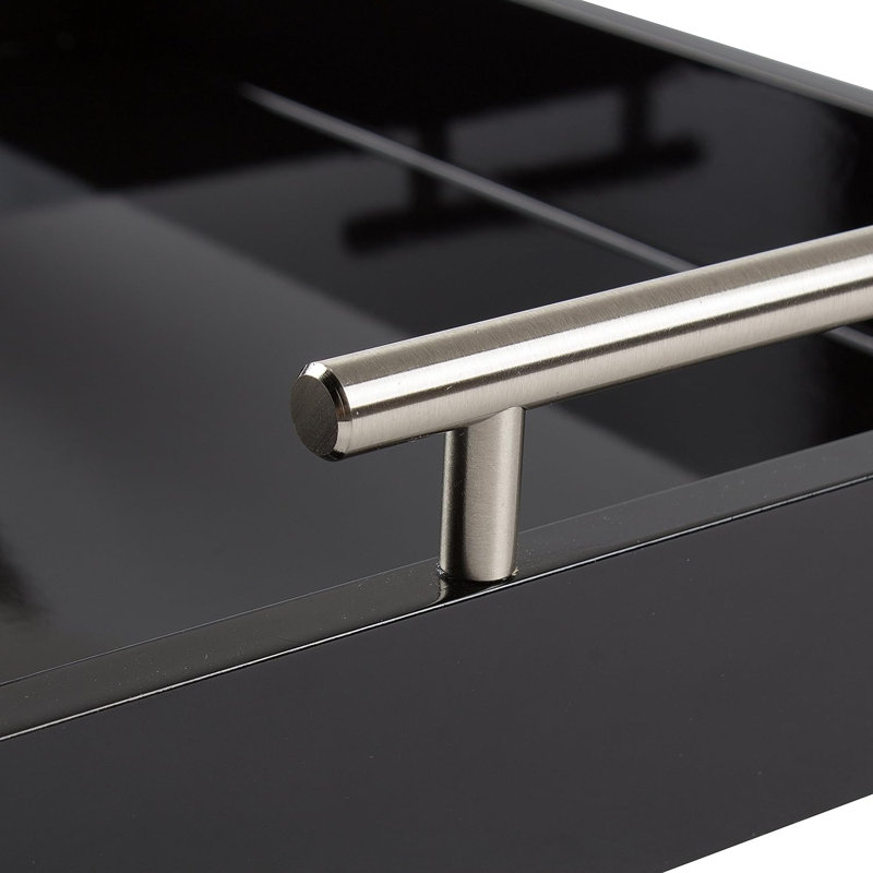 Norvan Manufactured Wood Decorative Tray , Black/Silver