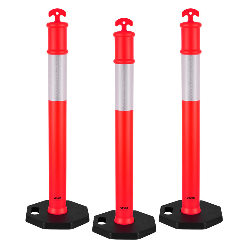 Traffic Delineator Posts 48 in Traffic Safety Cones Weighted Base