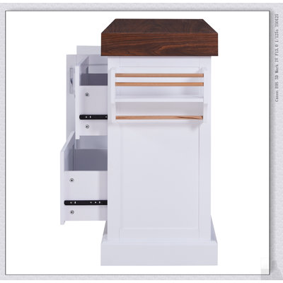 53 Inch Rolling Kitchen Island with Thick Desktop, Spice and Towel Racks, and Ample Storage on 5 Wheels, Ideal for Home and Kitchen