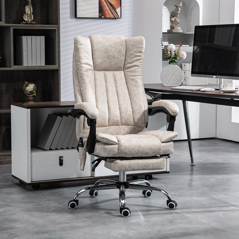 Alday Executive Chair with Headrest, Cream White