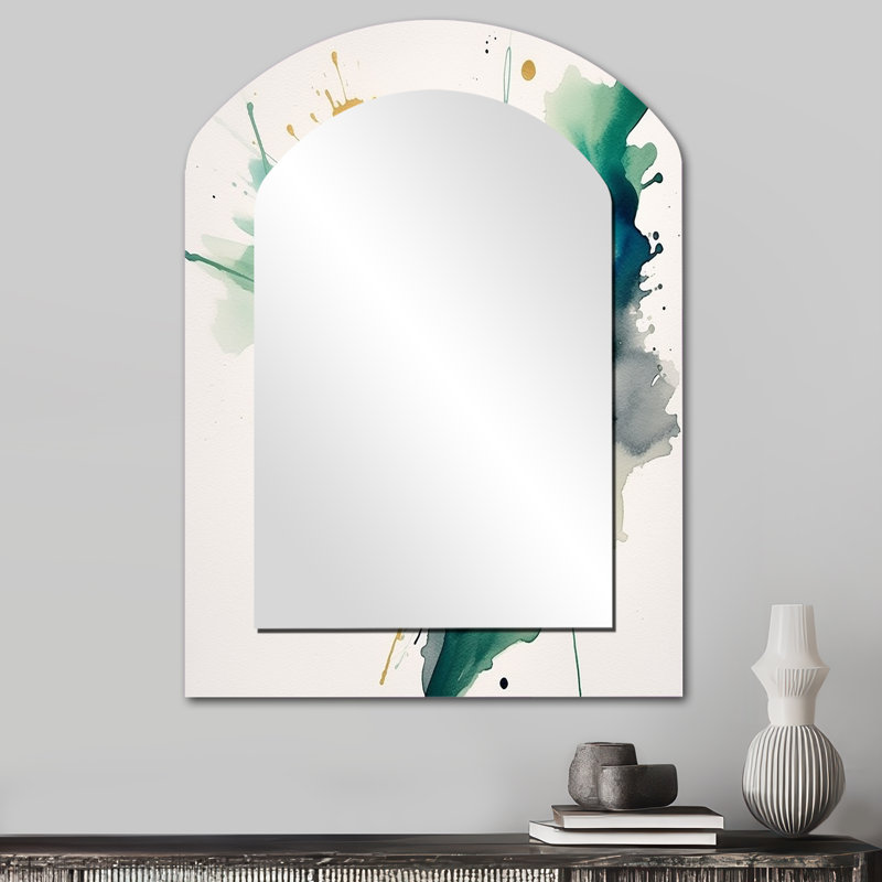 Krysten - Miroir abstrait en métal, 34 po x 25 po