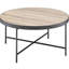 Table basse en chêne vieilli gris et noir patiné