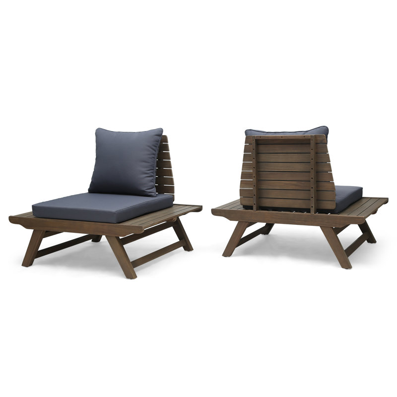 Chaise de patio avec coussins, Structure grise / coussin gris foncé
