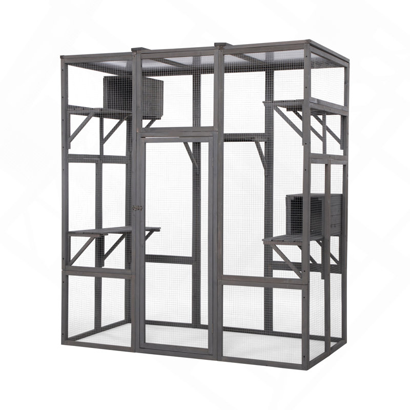 Très grande cage à chat - Gris