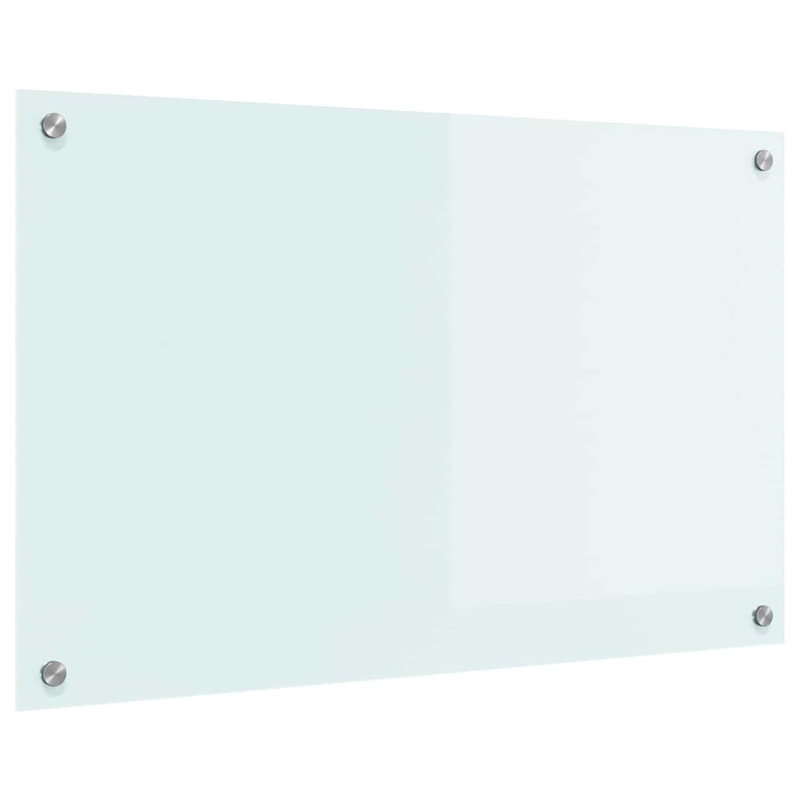 Vidaxl Kitchen Backsplash Tempered Glass Surface Modern Decor Home Style Chic, 80cm H x 50cm W, White