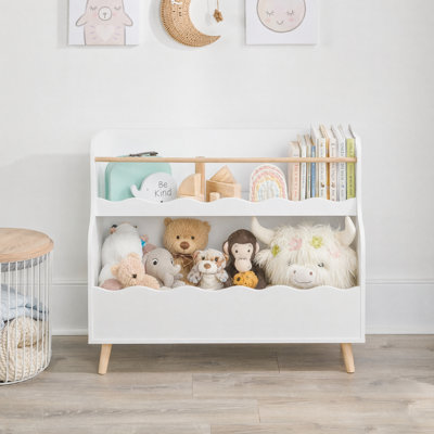 Bibliothèque pour enfants, bibliothèque en bois pour tout-petits avec rangement ouvert à 2 niveaux, organisateur de rangement pour livres et jouets pour salle de jeux, chambre, chambre d'enfant