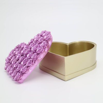Resin heart-shaped box with purple rose lid and champagne gold base for home  decorative box & Gift
Storage  & Jewelry Holder