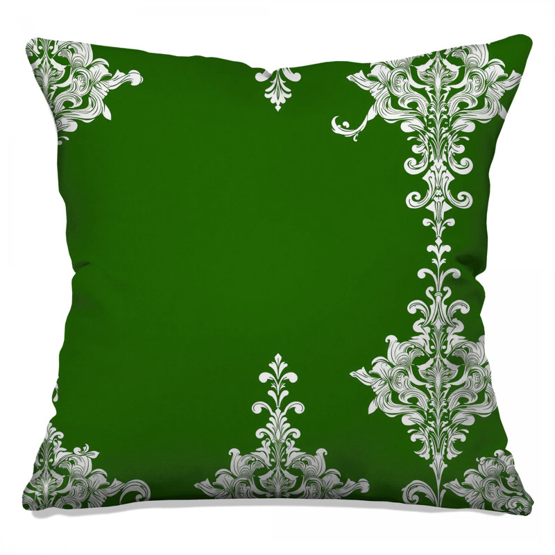 Coussins décoratifs Green Damask Ornament, 18 x 18 inches