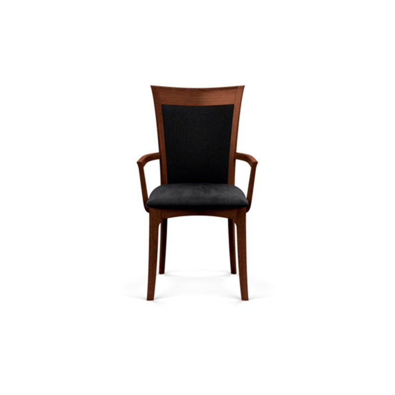 Morgan Upholstered Arm Chair, Cognac Cherry, Microseude Onyx