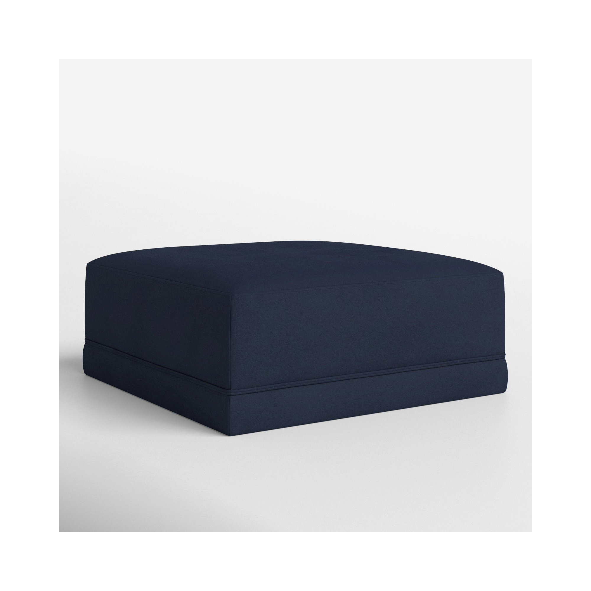 Deirdre Upholstered Velvet Ottoman, Navy Velvet