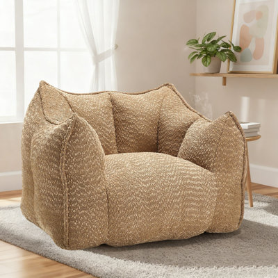 Bean Bag Chair - Soft Upholstered Lounger with Back Support for Living Room & Playroom