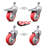4 Inch SS Red Polyurethane ½ Inch Threaded Stem Caster Set 2 Total Lock Brake