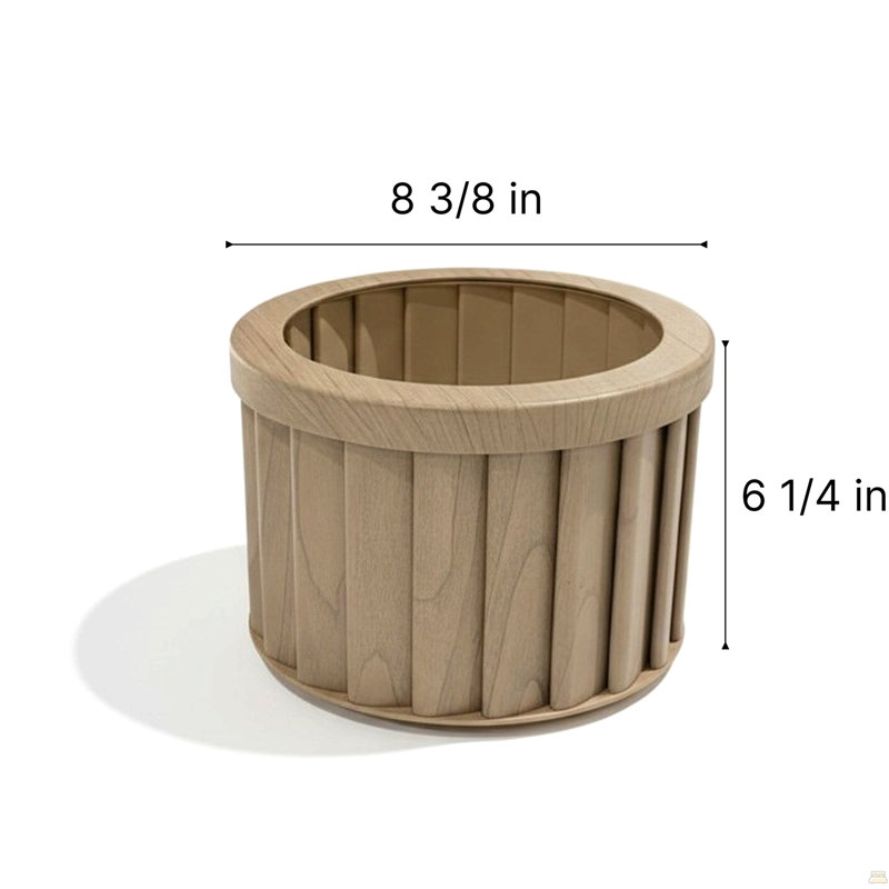Pot rond Strata MD - Beige brun, 6.25" H x 8.38" W x 8.38" D, Beige Brown