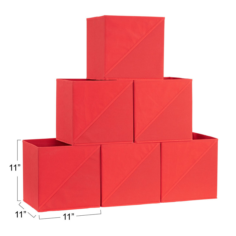 Fabric Storage Bin Set, Red