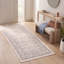 Tapis Sycamore moderne à rayures effet pinceau, bleu, gris et beige, lavable en machine, antidérapant, à poils courts, pour l'intérieur et l'extérieur, adapté aux animaux domestiques, idéal pour le salon, la chambre, la salle à manger, l'entrée, le couloir ou le bureau.-1157249418
