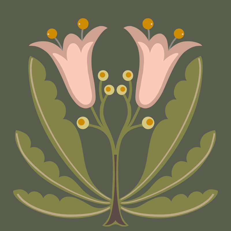 Impression graphique «Folk Flower II» sur toile par Regina Moore, l 36 po x H 36 po