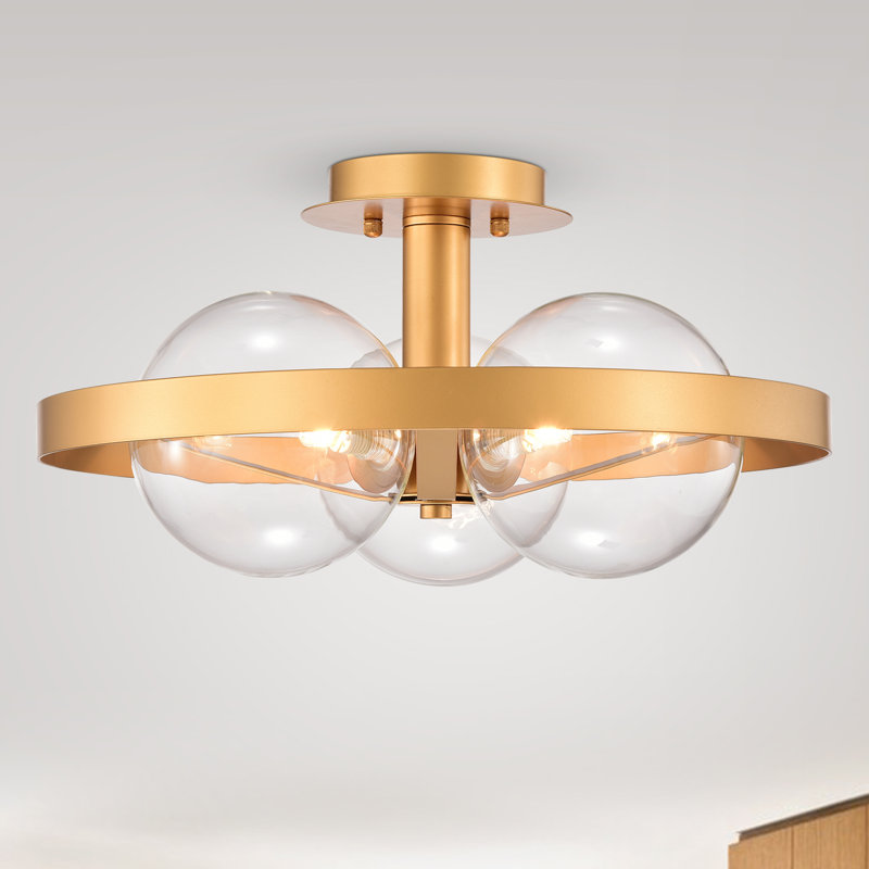 Plafonnier semi-encastré 17 po 3 lumières spoutnik Farlow