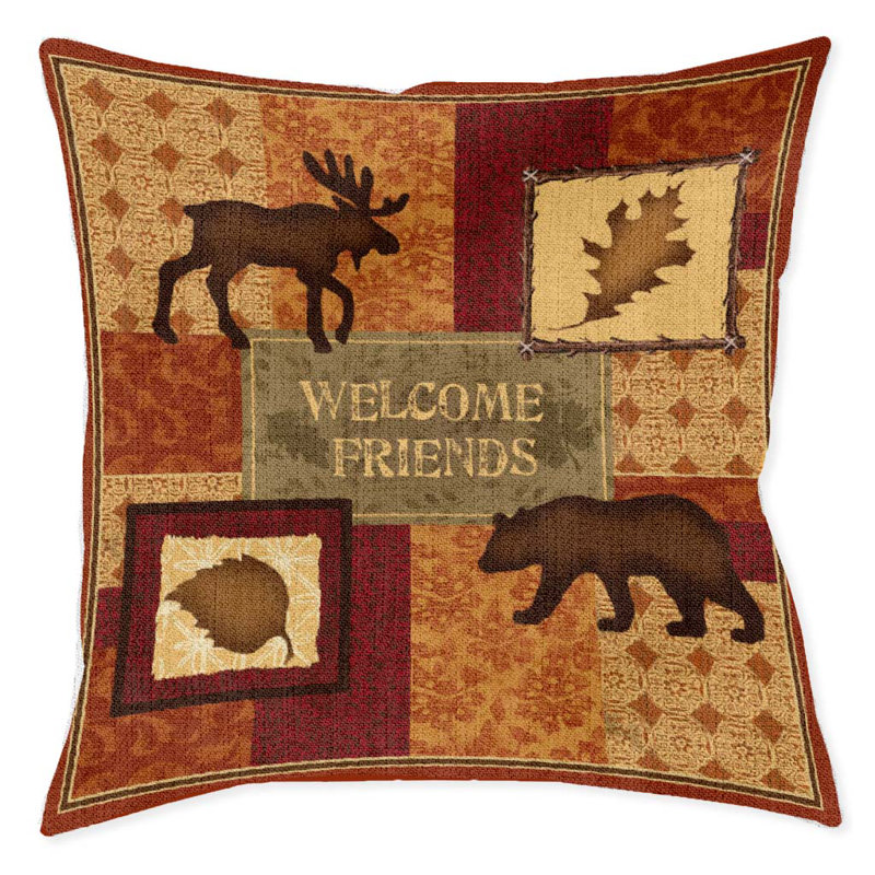 Coussin décoratif d'intérieur Welcome Friends Lodge