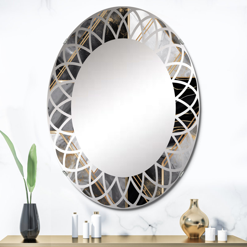 Zoia - Miroir mural moderne ovale, 36 po x 24 po