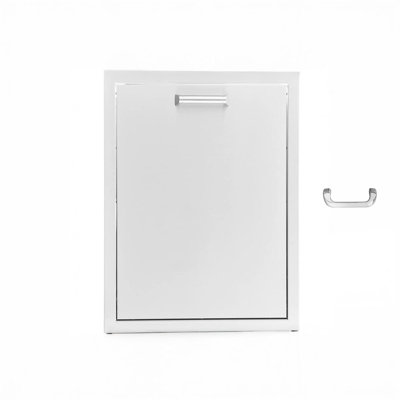 Mont Alpi 260 Series 20" W x 26" H Commercial Grade 304 Stainless Steel Outdoor Kitchen Island BBQ Grill Roll-out Trash Can and Recycling Bin Combo Drawer with Two 42 Qt Bins + Traditional and Contemporary Style Handles - Made in USA - Lifetime Warranty