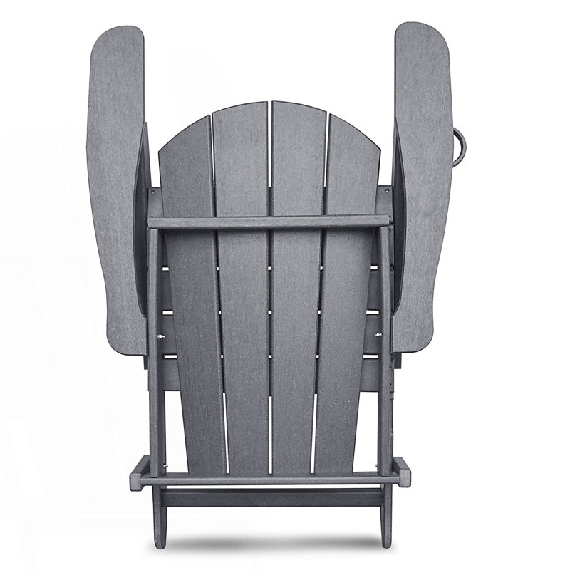 Folding Outdoor Adirondack Chair, HDPE All-Weather Folding Fire Pit Chair