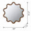 Miroir d'appoint 31 "x 30" en bois avec cadre unique, miroir mural pour le hall d'entrée de la chambre à coucher du salon