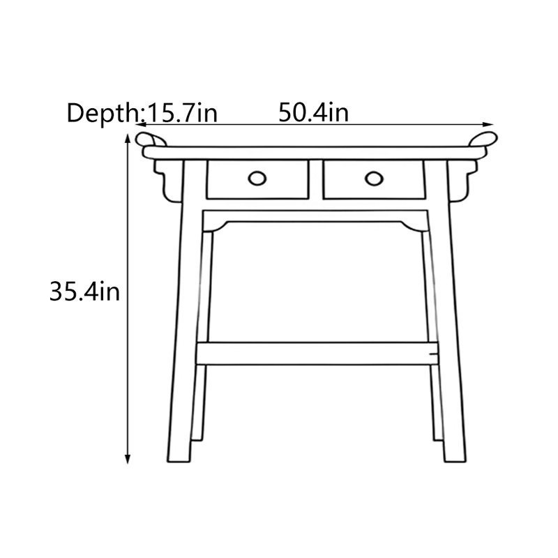 Nouvelle console de style chinois, H 35,4 po x l 50,4 po x P 15,7 po