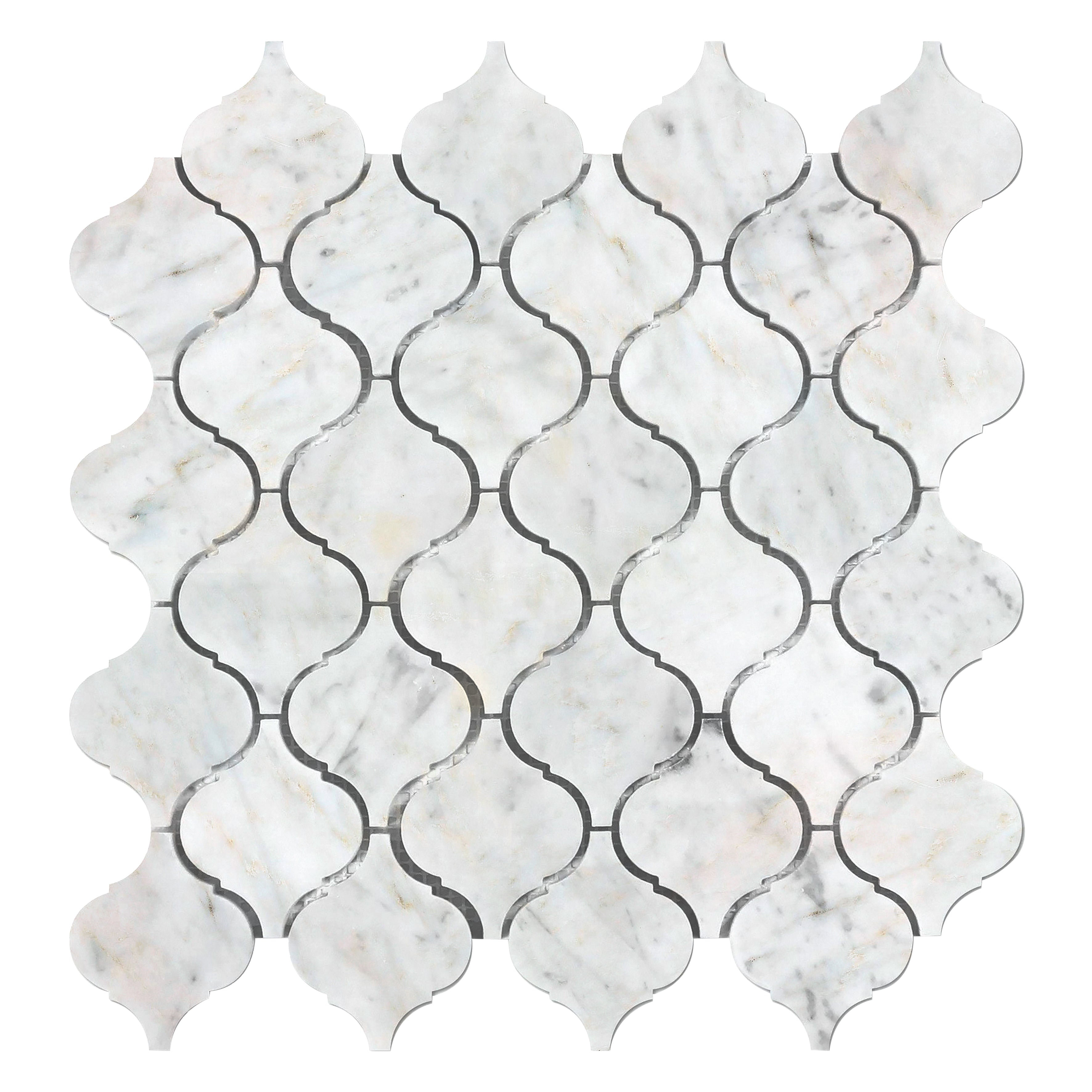 Carrelage Mosaïque Marbre Poli – Maille 12x12 Pouces, 10 Mm, 1 étui
