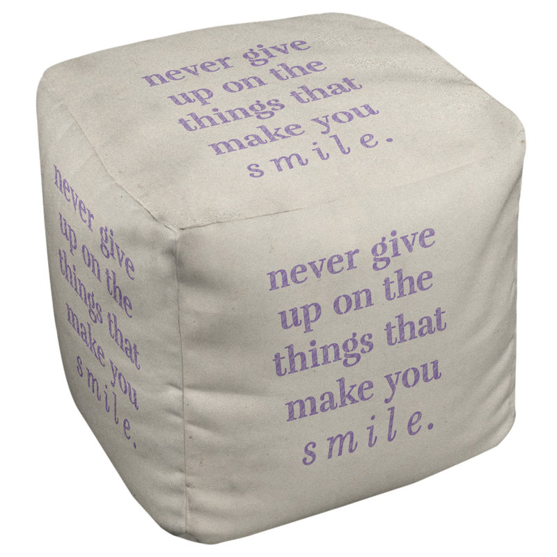 Repose-pieds cube, Blanc / Mauve