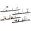 Wall Shelf Set of 4 Grey MDF Rectangular Floating Wall Shelves Modern Design-128525942
