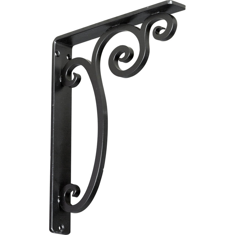 Support en fer forgé Avery, H 12 po x l 1,5 po x P 10 po, Noir