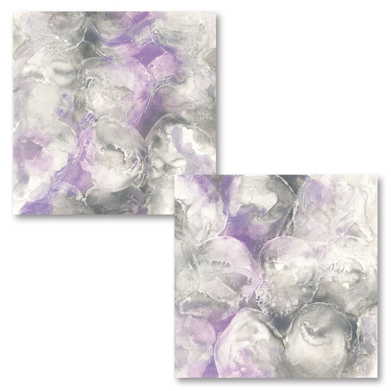 " Amethyst Circles I & II " by Chris Paschke 2 - Pieces, Paper, 16" H x 16" W x 0.01" D