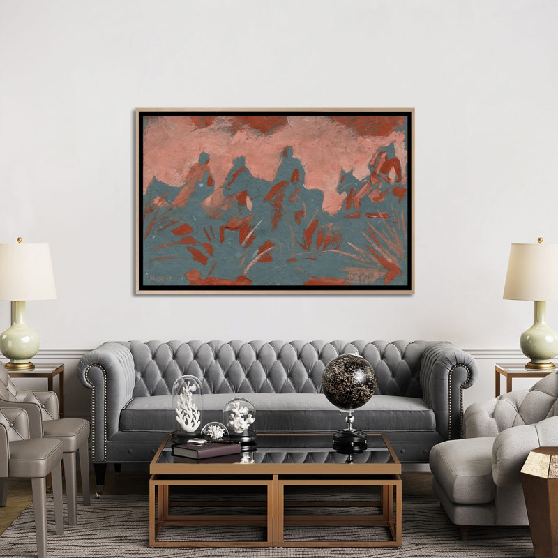 The Storm - After Curtis 1 Piece Wall Art on Canvas, 101.6 cm H x 152.4 cm W x 4.445 cm D, Natural Wood