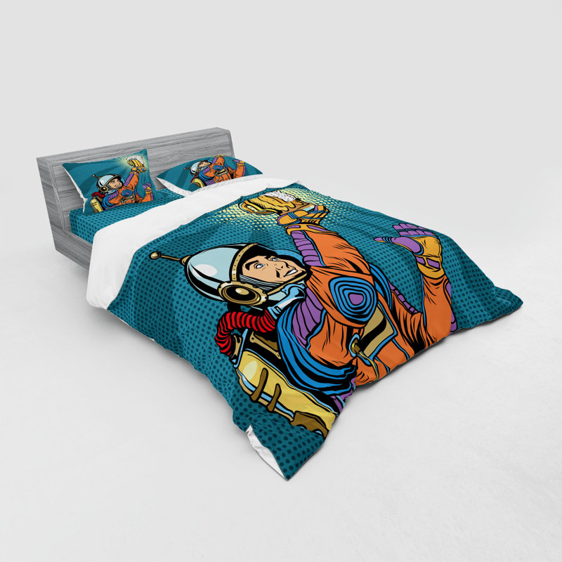 Ensemble de housse de couette astronaute, Housse de couette grand + 3 pièces supplémentair
