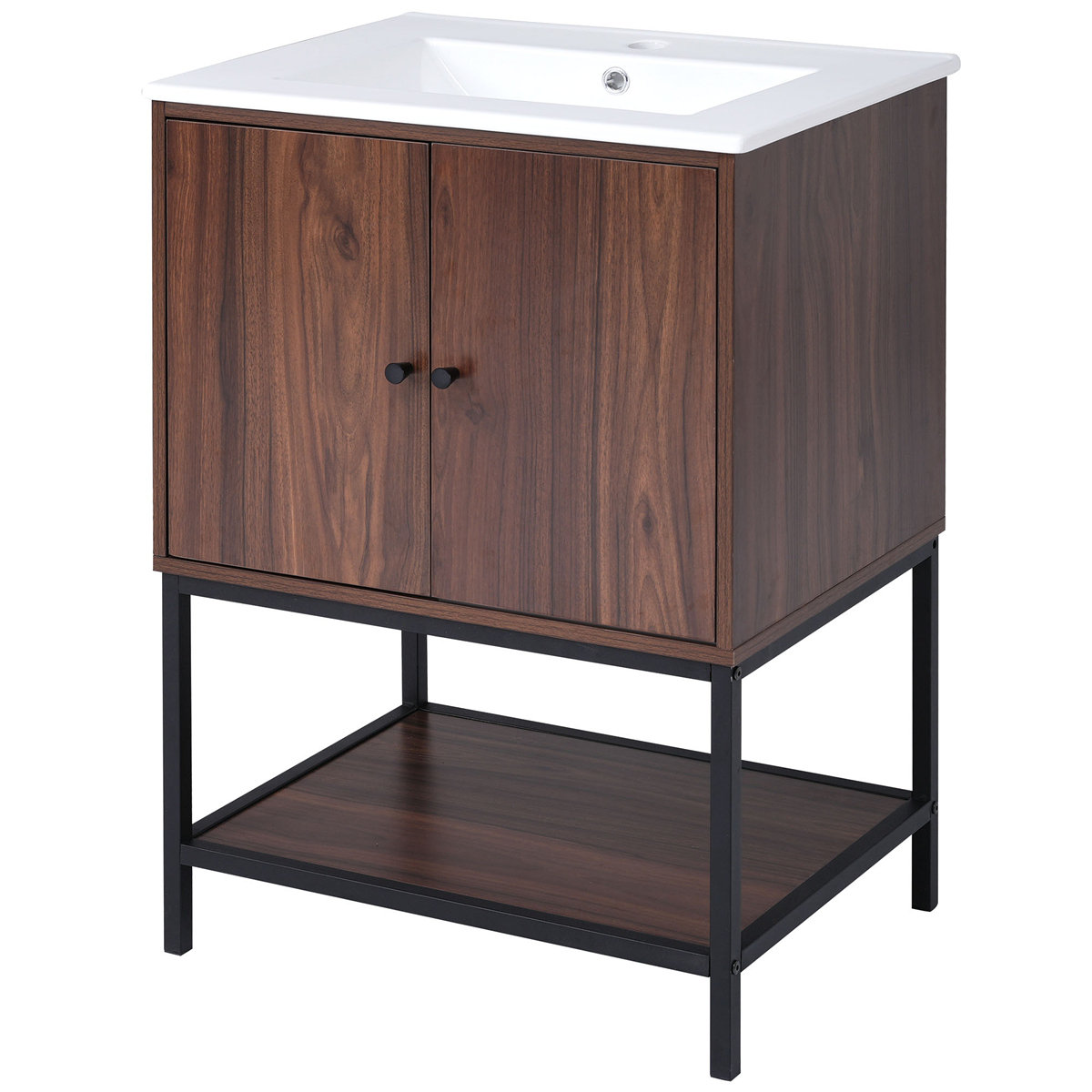 17 Stories Bathroom Vanity Cabinet With 2 Soft-Close Doors Open Storage ...